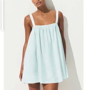 NWT Skims Cotton voile Babydoll Mini Dress frost new